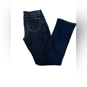 Dark Wash Straight Leg Mid Rise Casual Denim Jean 7